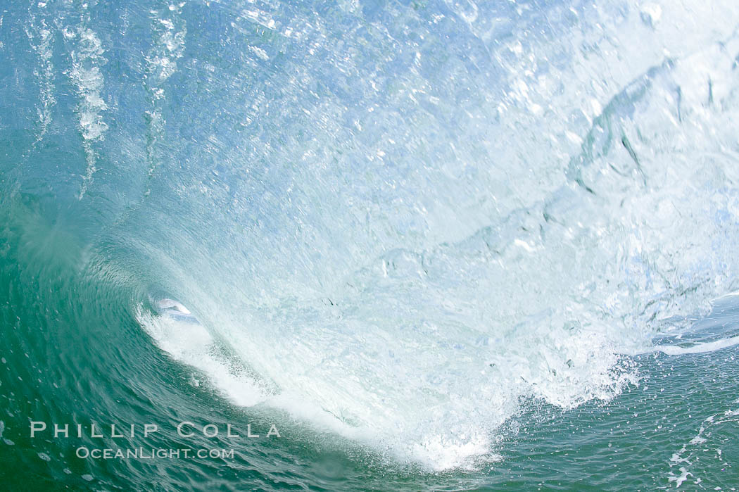Breaking wave, tube, hollow barrel, morning surf., natural history stock photograph, photo id 19568
