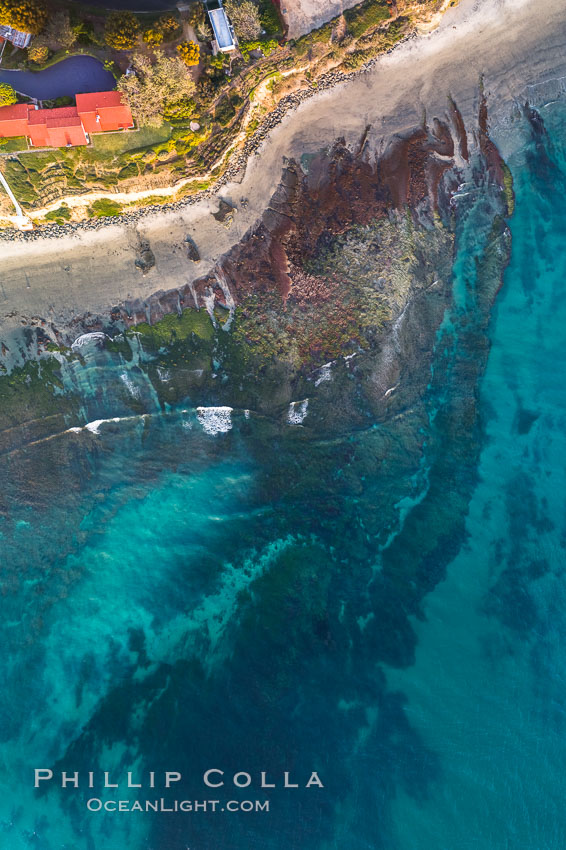 Swamis Reef viewed from above, Encinitas, California. USA, natural history stock photograph, photo id 37969