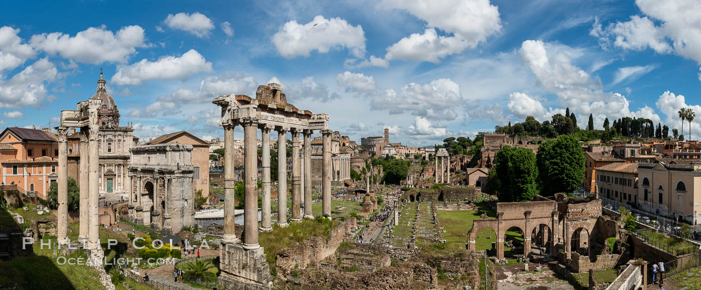 Temple of Saturn and the Roman Forum, Rome. Italy, natural history stock photograph, photo id 35598