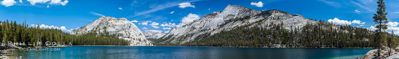 Panorama of Tenaya Lake, in Yosemite's high country. Yosemite National Park, California, USA, natural history stock photograph, photo id 19121