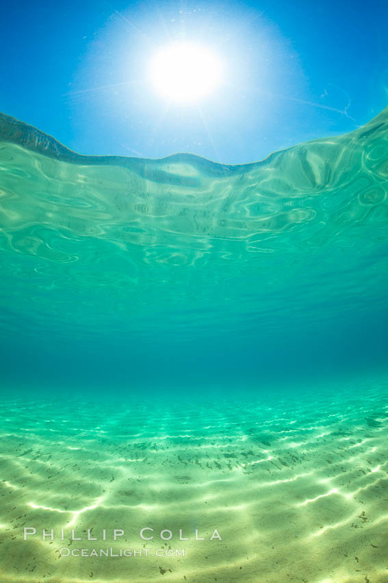 Underwater Light and Sand, Lake Tahoe, Nevada. USA, natural history stock photograph, photo id 32358