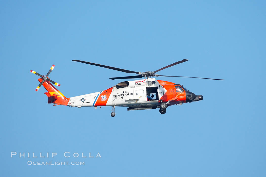 United States Coast Guard HH-60 Jayhawk helicopter in flight., natural history stock photograph, photo id 18393