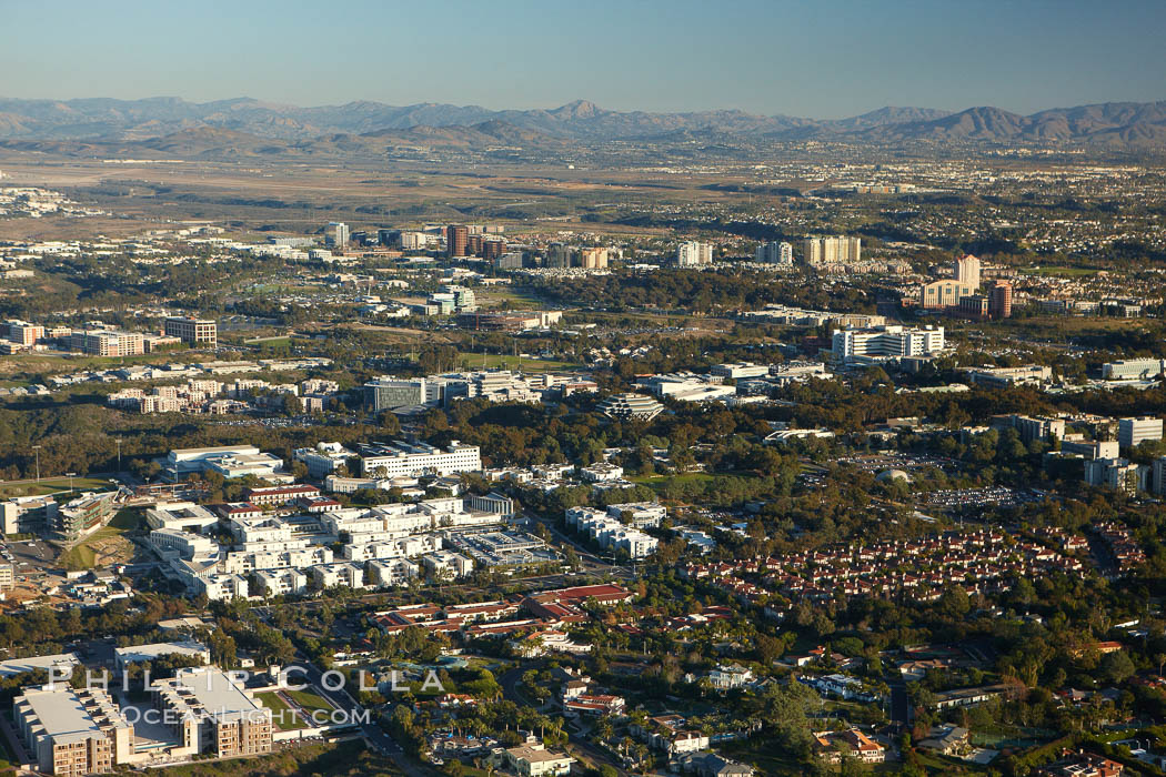 University of California San Diego, with University City in the  distance. La Jolla, USA, natural history stock photograph, photo id 22427