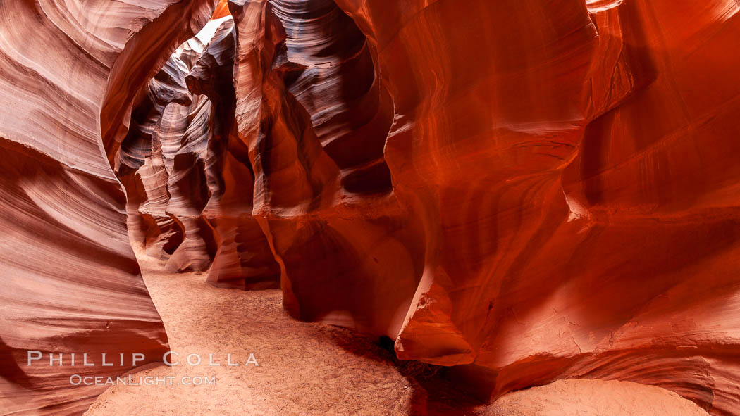 Antelope Canyon, a deep narrow slot canyon formed by water and wind erosion. Navajo Tribal Lands, Page, Arizona, USA, natural history stock photograph, photo id 18004