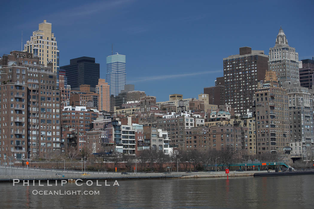New York Citys Upper East Side, viewed from the East River. Manhattan, USA, natural history stock photograph, photo id 11134