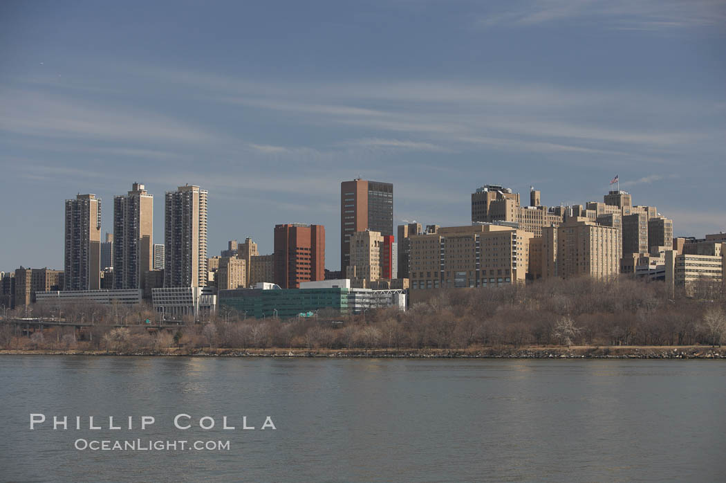 New York Citys Upper West Side, viewed from the Hudson River. Manhattan, USA, natural history stock photograph, photo id 11153