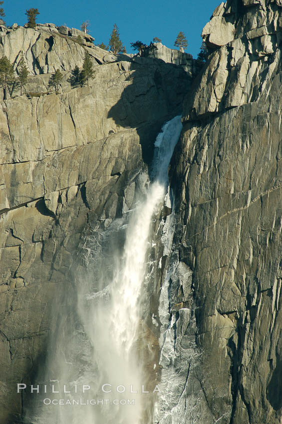 Yosemite Falls, winter, Yosemite Valley. Yosemite National Park, California, USA, natural history stock photograph, photo id 06995