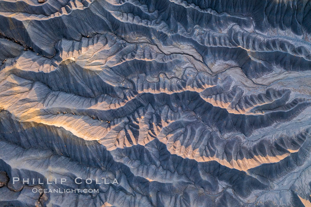 Erosion patterns in the Utah Badlands, aerial abstract photo. Hanksville, USA, natural history stock photograph, photo id 38173