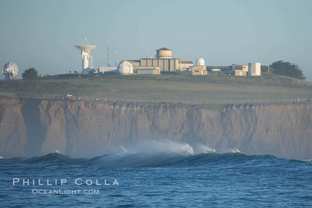 Radar installation owned by Vandenberg Air Force Base rises atop Pillar Point. Half Moon Bay, California, USA, natural history stock photograph, photo id 15342