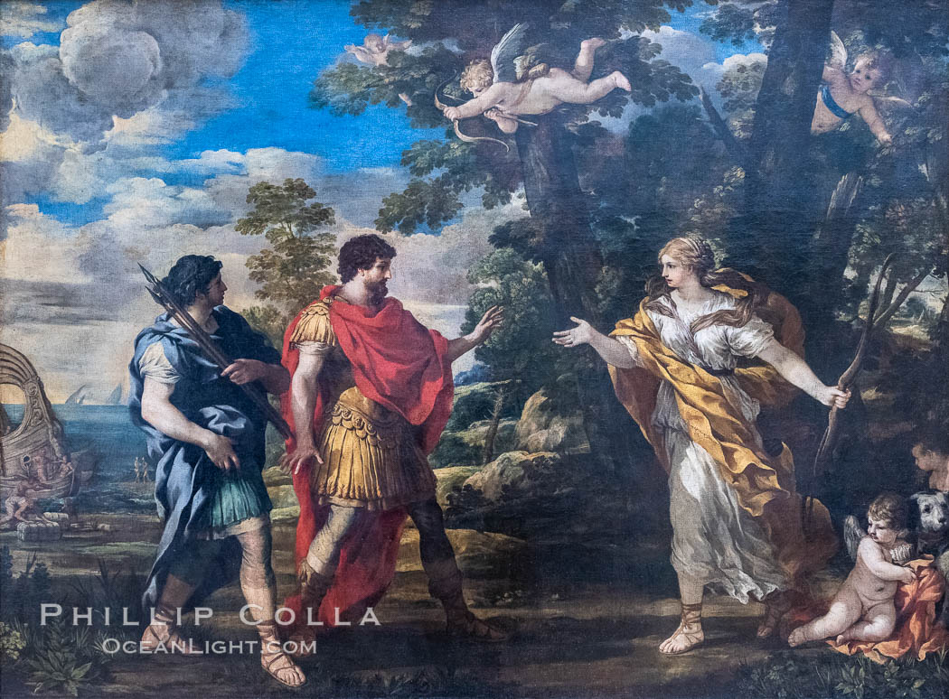 Venus as Huntress Appears to Aeneas, Cortona, Muse du Louvre. Musee du Louvre, Paris, France, natural history stock photograph, photo id 35708