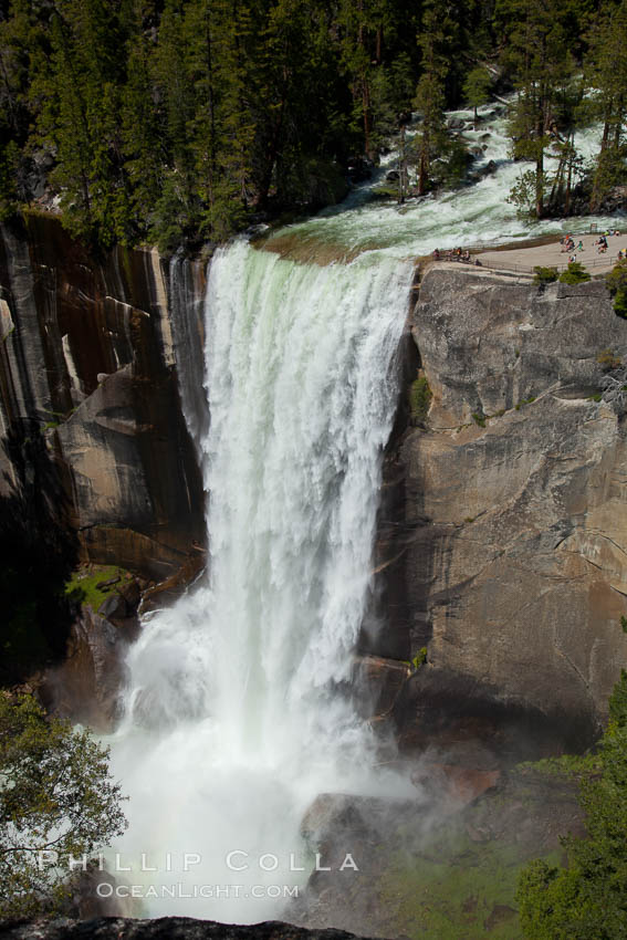 Vernal Falls and Merced River in spring, heavy flow due to snow melt in the high country above Yosemite Valley. Yosemite National Park, California, USA, natural history stock photograph, photo id 26895