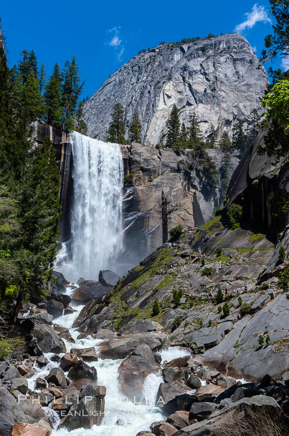 Vernal Falls and Merced River in spring, heavy flow due to snow melt in the high country above Yosemite Valley. Yosemite National Park, California, USA, natural history stock photograph, photo id 09191
