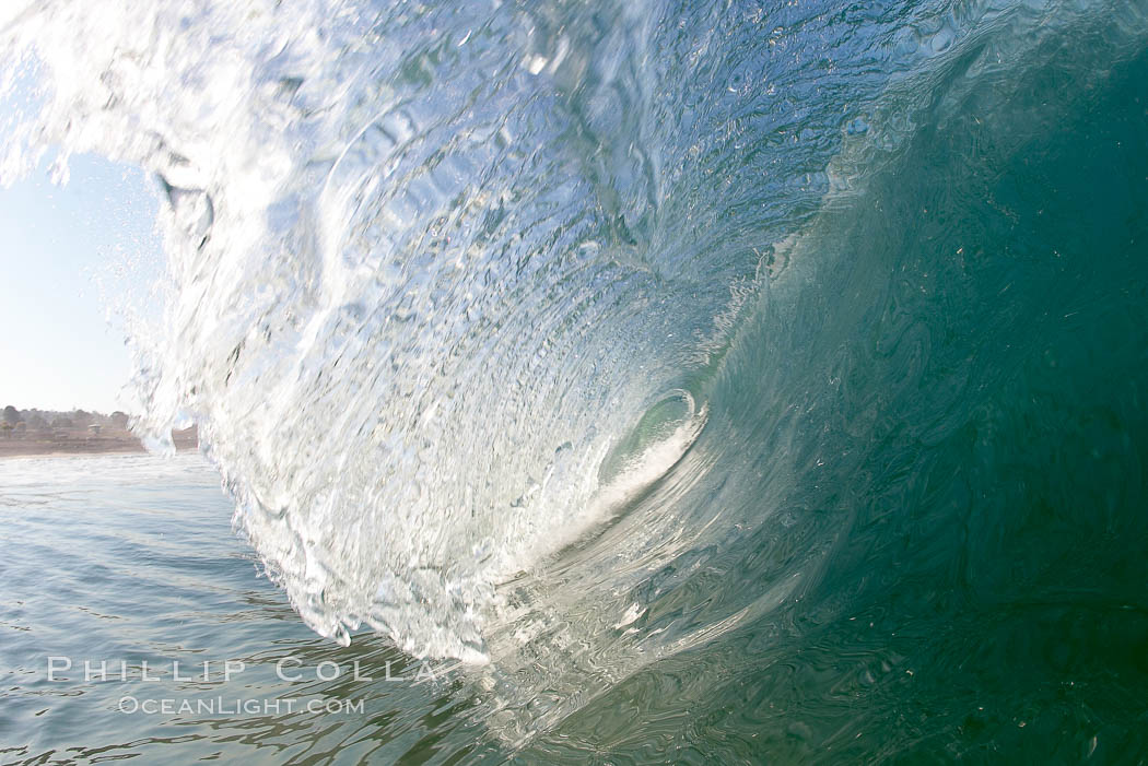 Dawn patrol morning surf, hollow wave. Cardiff by the Sea, California, USA, natural history stock photograph, photo id 20803