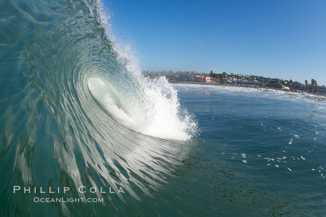 Cardiff, morning surf. Cardiff by the Sea, California, USA, natural history stock photograph, photo id 17900