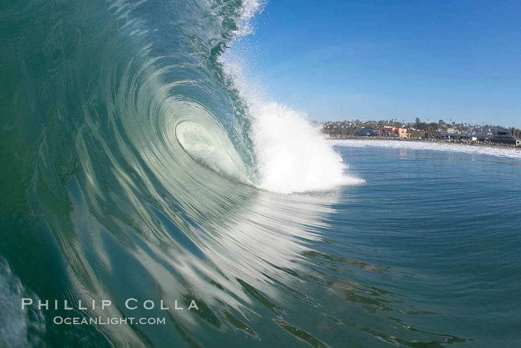 Cardiff, morning surf. Cardiff by the Sea, California, USA, natural history stock photograph, photo id 17897