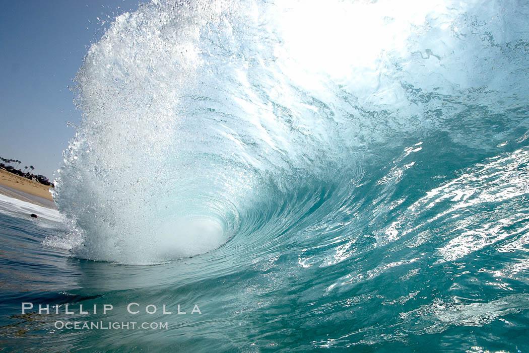 A wave, breaking with powerful energy, at the Wedge in Newport Beach. The Wedge, California, USA, natural history stock photograph, photo id 16988