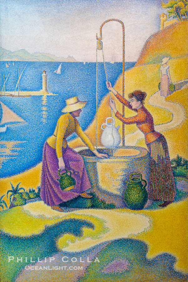 Women at the Well, 1892, Paul Signac, Musee d'Orsay, Paris., natural history stock photograph, photo id 35661