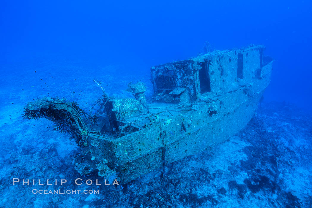 Wreck of the Nasi Yalo Dina, Fiji. The Nasi Yalodina was a Fijian medical ship that sunk after striking the reef here in 2001., natural history stock photograph, photo id 31342
