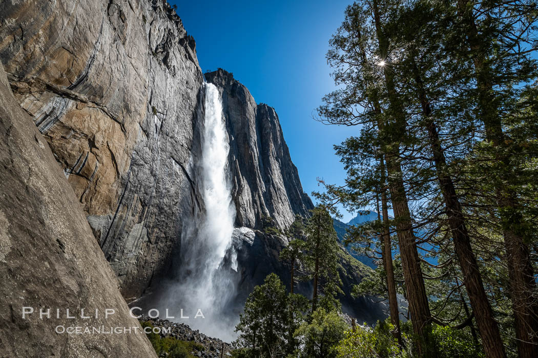 Yosemite Falls in Spring, viewed from Yosemite Falls trail. Yosemite National Park, California, USA, natural history stock photograph, photo id 36904