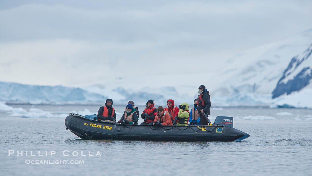 Zodiac cruising in Neko Harbor., natural history stock photograph, photo id 25731