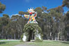 Sun God is a strange artwork, the first in the Stuart Collection at University of California San Diego (UCSD).  Commissioned in 1983 and produced by Niki de Sainte Phalle, Sun God has become a landmark on the UCSD campus. University of California, San Diego, La Jolla, USA. Image #12838