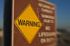 Warning, no lifeguard on duty. Ponto, Carlsbad, California, USA. Image #14467