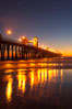 Oceanside Pier at dusk, sunset, night.  Oceanside. California, USA. Image #14642