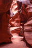 Antelope Canyon, a deep narrow slot canyon formed by water and wind erosion. Navajo Tribal Lands, Page, Arizona, USA. Image #17989