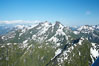 Mariner Mountain, viewed from the northwest, on the west coast of Vancouver Island, British Columbia, Canada, part of Strathcona Provincial Park, located 36 km (22 mi) north of Tofino.  It is 1,771 m (5,810 ft) high, snow covered year-round and home to several glaciers. Image #21071