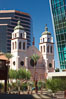 St. Mary's Basilica, in downtown Phoenix adjacent to the Phoenix Convention Center.  The Church of the Immaculate Conception of the Blessed Virgin Mary, founded in 1881, built in 1914, elevated to a minor basilica by Pope John Paul II in 1987. Arizona, USA. Image #23176