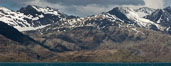 Mountains, glaciers and ocean, the rugged and beautiful topography of South Georgia Island. Grytviken. Image #24580