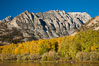Sierra Nevada mountains and aspen trees, fall colors reflected in the still waters of North Lake. Bishop Creek Canyon Sierra Nevada Mountains, California, USA. Image #26062