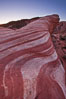The Fire Wave, a beautiful sandstone formation exhibiting dramatic striations, striped layers in the geologic historical record. Valley of Fire State Park, Nevada, USA