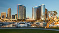 San Diego Marriott Hotel and Marina, viewed from the San Diego Embarcadero Marine Park. California, USA. Image #26563