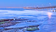 Ocean Beach Pier, also known as the OB Pier or Ocean Beach Municipal Pier, is the longest concrete pier on the West Coast measuring 1971 feet (601 m) long. San Diego, California, USA. Image #27389