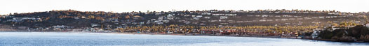 La Jolla Shores, viewed from Point La Jolla, panorama, morning. California, USA. Image #28364