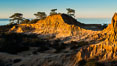 Broken Hill and view to La Jolla, from Torrey Pines State Reserve, sunrise. San Diego, California, USA. Image #28373