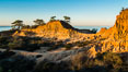 Broken Hill and view to La Jolla, from Torrey Pines State Reserve, sunrise. San Diego, California, USA