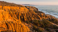 Torrey Pines Cliffs and Pacific Ocean, Razor Point view to La Jolla, San Diego, California. Torrey Pines State Reserve, USA. Image #28483