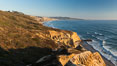 Torrey Pines Cliffs and Pacific Ocean, Razor Point view to La Jolla, San Diego, California. Torrey Pines State Reserve, USA. Image #28488