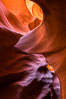 Lower Antelope Canyon, a deep, narrow and spectacular slot canyon lying on Navajo Tribal lands near Page, Arizona. Navajo Tribal Lands, USA. Image #28558