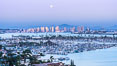 Full Moon over San Diego City Skyline, viewed from Point Loma. California, USA. Image #29118