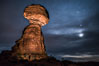 Moon and Stars over Balanced Rock, Arches National Park. Utah, USA. Image #29234