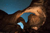 Stars and Iridium Flare over Double Arch, Arches National Park. Utah, USA. Image #29250