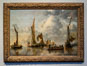 The Home Fleet Saluting the State Barge, Jan van de Cappelle, 1650, oil on panel, h 64cm x w 92.5cm. Rijksmuseum, Amsterdam, Holland, Netherlands. Image #29456