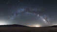 Milky Way and Shooting Star over Clark Dry Lake playa, Anza Borrego Desert State Park. Image #31033