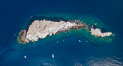 Los Islotes, famous for its friendly colony of California sea lions, part of Archipelago Espiritu Santo, Sea of Cortez, Aerial Photo. Baja California, Mexico. Image #32409