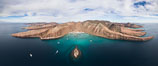 Caleta el Candelero, Candelero Bay, Isla Espritu Santo, Aerial Photo. Isla Espiritu Santo, Baja California, Mexico. Image #32466