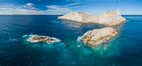 Isla Las Animas, panoramic aerial photo, Sea of Cortez. Baja California, Mexico. Image #33678