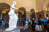 Venus de Milo and her admirers, Mus�e du Louvre. Musee du Louvre, Paris, France. Image #35697